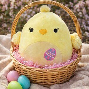 Squishmallow 13" Aimee Easter Chick Plush Yellow Kellytoy Easter Basket Gift